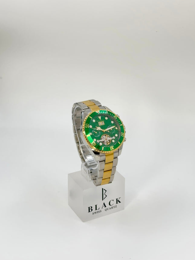 BLACK ROYAL TOURBILLION FLYWHEEL DATE AUTOMATIC - GREEN GOLD