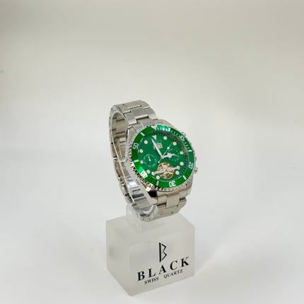BLACK ROYAL TOURBILLION FLYWHEEL DATE AUTOMATIC - GREEN