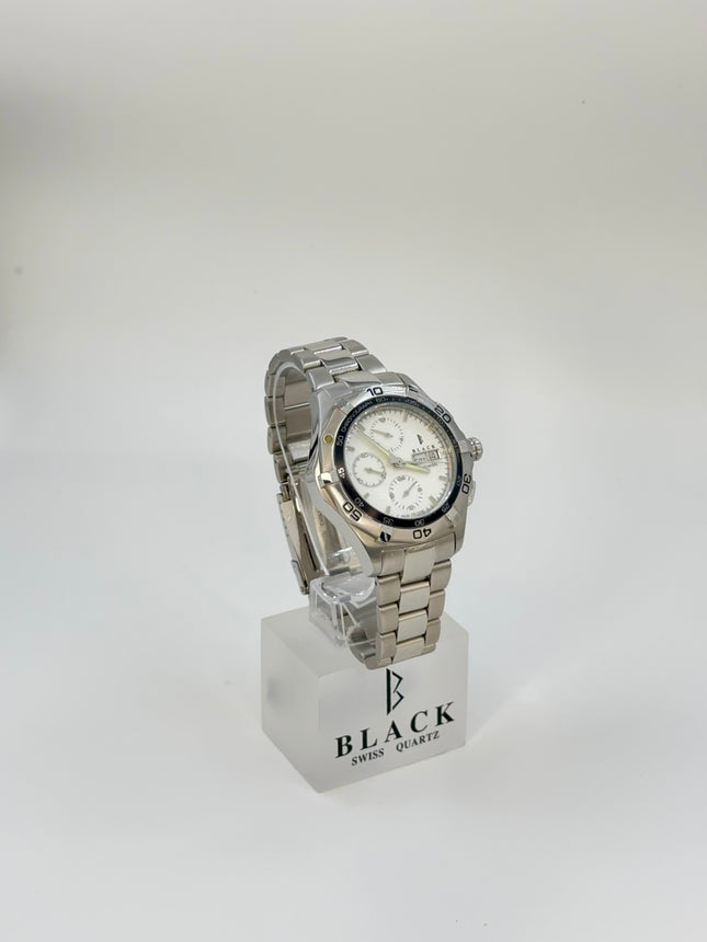 BLACK ROYALE CHRONOGRAPH AUTOMATIC - SILVER - WHITE DIAL