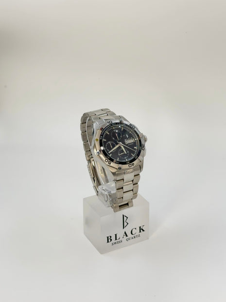 BLACK ROYALE CHRONOGRAPH AUTOMATIC - SILVER - BLACK DIAL