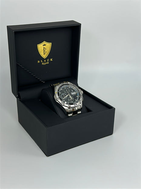 BLACK ROYALE CHRONOGRAPH AUTOMATIC - SILVER - BLACK DIAL