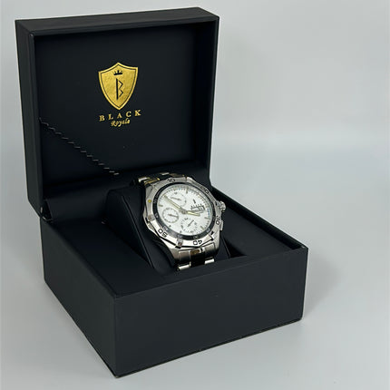 BLACK ROYALE CHRONOGRAPH AUTOMATIC - SILVER - WHITE DIAL