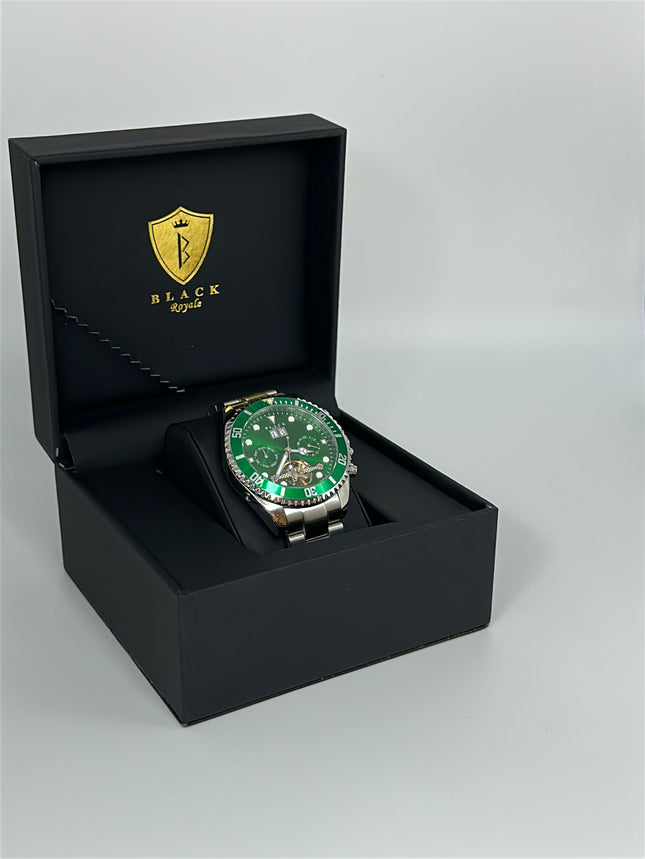 BLACK ROYAL TOURBILLION FLYWHEEL DATE AUTOMATIC - GREEN