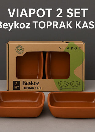 VIAPOT BEYKOZ 2-PIECE CHIP & DIP TOPRAK KASE