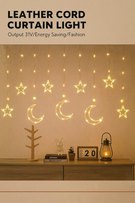 LEATHER CORD CURTAIN LIGHT