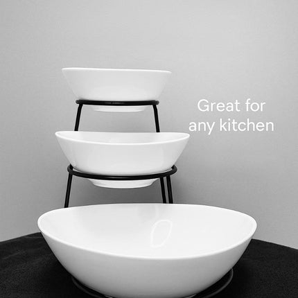 TOBEN 3 PIECE SERVING BOWL WITH METAL STAND