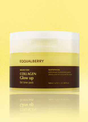 EQQUALBERRY Collagen Glow Up Gel Toner Pads