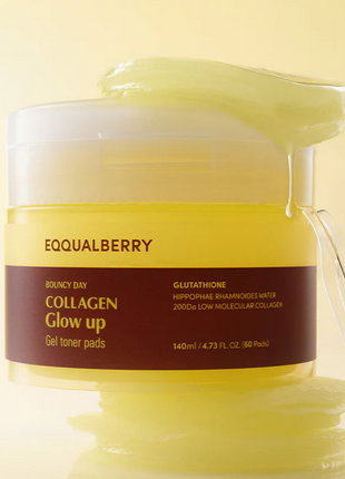 EQQUALBERRY Collagen Glow Up Gel Toner Pads
