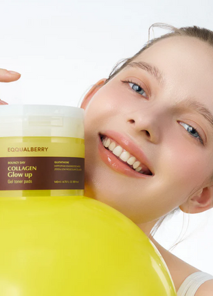 EQQUALBERRY Collagen Glow Up Gel Toner Pads