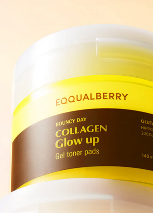 EQQUALBERRY Collagen Glow Up Gel Toner Pads