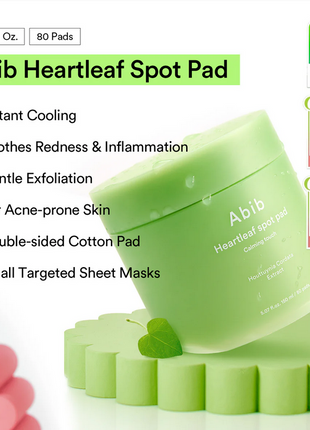 ABIB Heartleaf Spot Pad Calming Touch 150ml / 5.07 Fl.Oz (80 Pads)