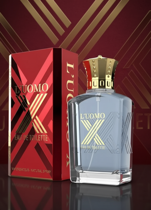 L'Uomo X Eau de Toilette bottle and packaging on a white background