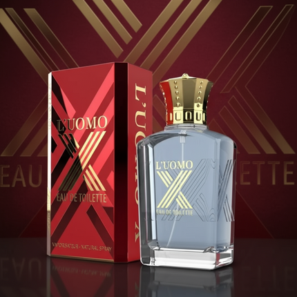 L'Uomo X Eau de Toilette bottle and packaging on a white background