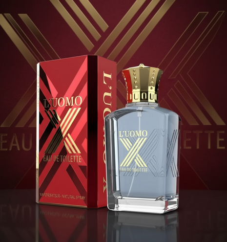 L'Uomo X Eau de Toilette bottle and packaging on a white background