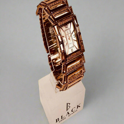 BLACK ROYALE LADIES - FANCY WATCH - BROWN STONE - BRONZE