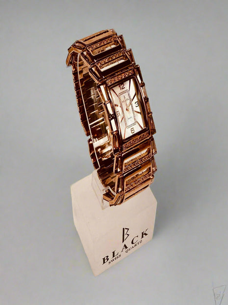 BLACK ROYALE LADIES - FANCY WATCH - BROWN STONE - BRONZE