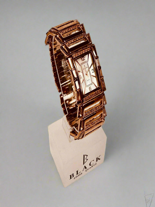 BLACK ROYALE LADIES - FANCY WATCH - BROWN STONE - BRONZE