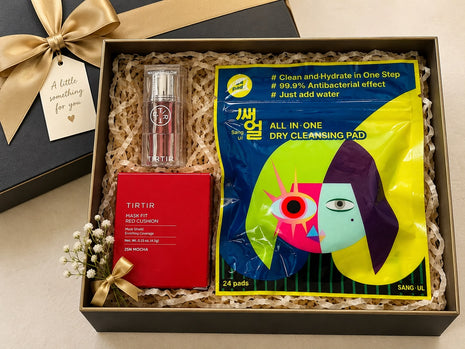 TIRTIR Mask Fit Red Cushion Mini - TIRTIR Waterism Glow Tint Peach - SANG-UL AII-IN-ONE FACE DRY CLEANSING PAD