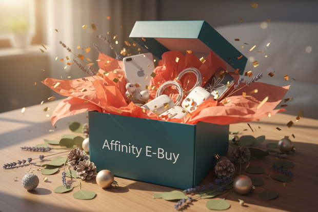 creative picture of Gift Box with Brand Name "Affinity E-Buy" 