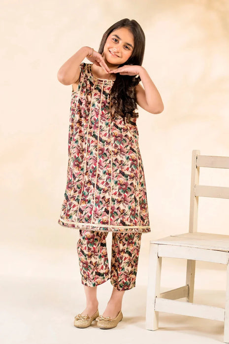 Kid 2-Piece Stitched Printed Lawn Shirt & Trouser | RTW-KKST-26002 Printed KHAS STORES 