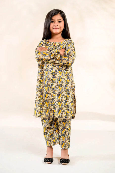 Kid 2-Piece Stitched Printed Lawn Shirt & Trouser | RTW-KKST-26005 Printed KHAS STORES 