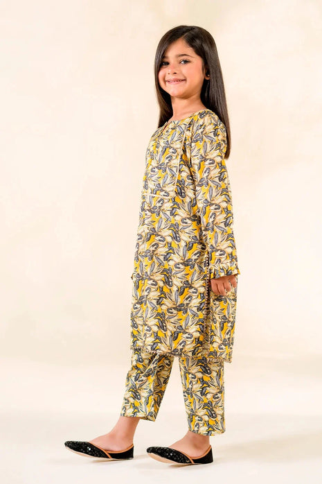 Kid 2-Piece Stitched Printed Lawn Shirt & Trouser | RTW-KKST-26005 Printed KHAS STORES 