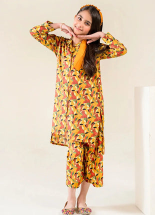 Kid 2-Piece Stitched Printed Lawn Shirt & Trouser | RTW-KKST-26012 Printed KHAS STORES 