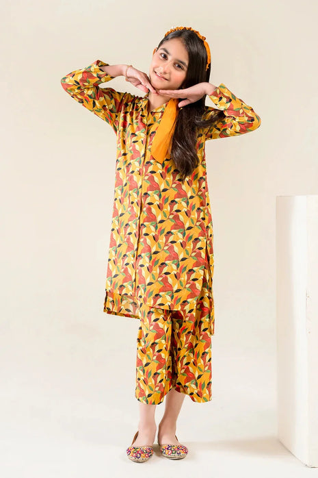 Kid 2-Piece Stitched Printed Lawn Shirt & Trouser | RTW-KKST-26012 Printed KHAS STORES 