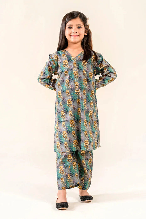 Kid 2-Piece Stitched Printed Lawn Shirt & Trouser | RTW-KKST-26013 Printed KHAS STORES 