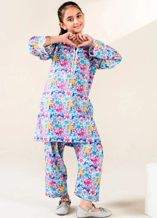 Kid 2-Piece Stitched Printed Lawn Shirt & Trouser | RTW-KKST-26016 Printed KHAS STORES 