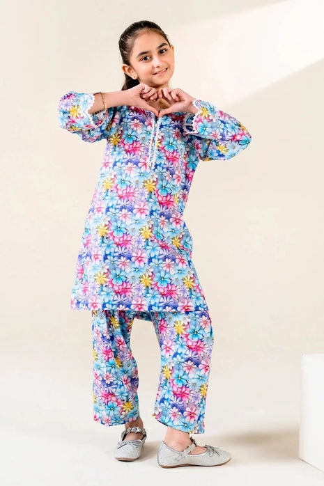 Kid 2-Piece Stitched Printed Lawn Shirt & Trouser | RTW-KKST-26016 Printed KHAS STORES 