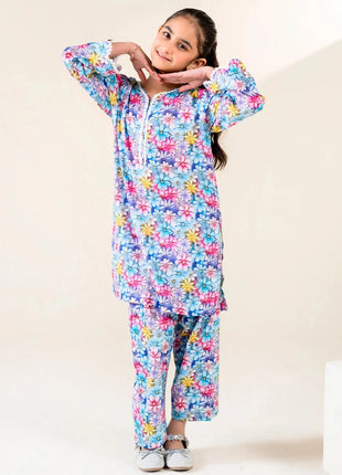Kid 2-Piece Stitched Printed Lawn Shirt & Trouser | RTW-KKST-26016 Printed KHAS STORES 
