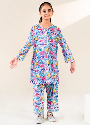 Kid 2-Piece Stitched Printed Lawn Shirt & Trouser | RTW-KKST-26016 Printed KHAS STORES 