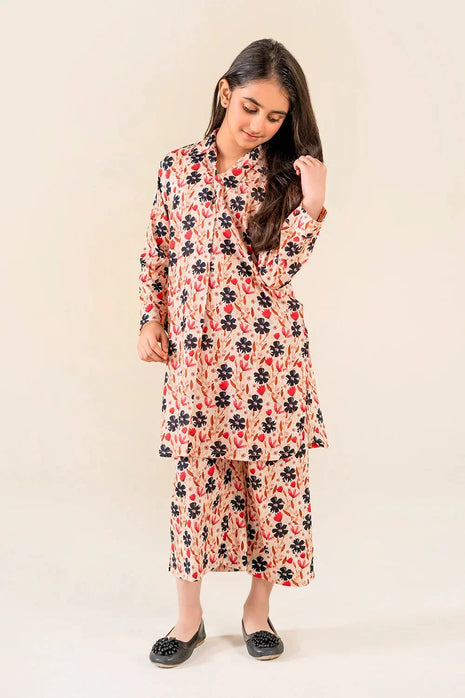 Kid 2-Piece Stitched Printed Lawn Shirt & Trouser | RTW-KKST-26019 Printed KHAS STORES 