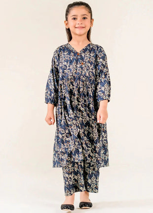 Kid 2-Piece Stitched Printed Lawn Shirt & Trouser | RTW-KKST-26022 Printed KHAS STORES 