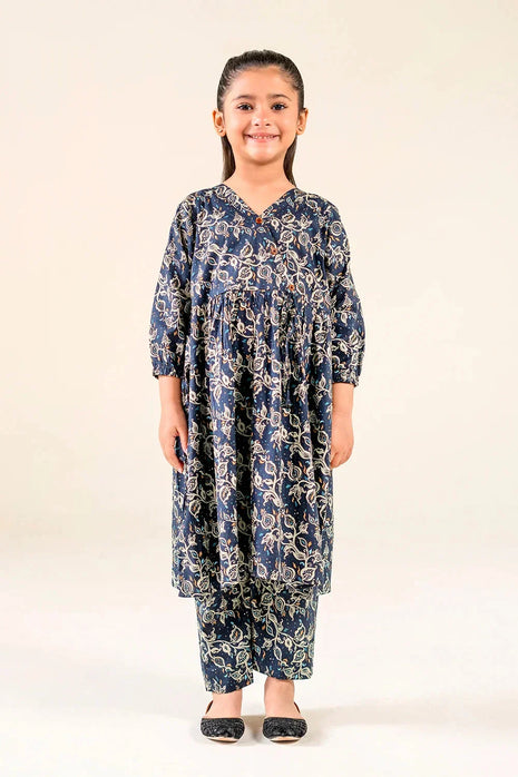 Kid 2-Piece Stitched Printed Lawn Shirt & Trouser | RTW-KKST-26022 Printed KHAS STORES 