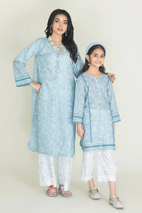 Kids 2-Piece Stitched Lawn Shirt & Trouser | RTW-KST-3845 Printed KHAS STORES 