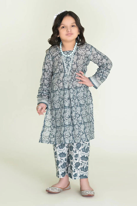 Kids 2-Piece Stitched Lawn Shirt & Trouser | RTW-KST-3846 Printed KHAS STORES 