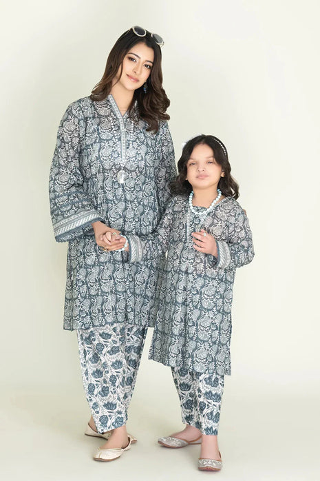 Kids 2-Piece Stitched Lawn Shirt & Trouser | RTW-KST-3846 Printed KHAS STORES 