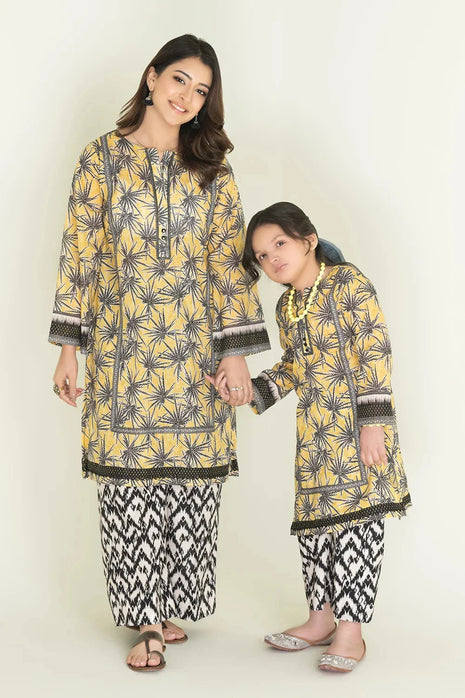Kids 2-Piece Stitched Lawn Shirt & Trouser | RTW-KST-3847 Printed KHAS STORES 